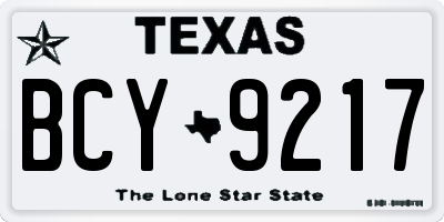 TX license plate BCY9217