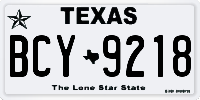 TX license plate BCY9218