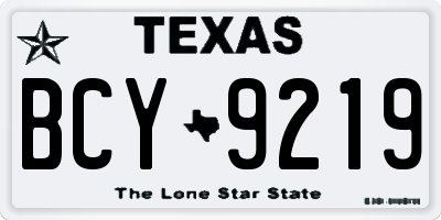 TX license plate BCY9219