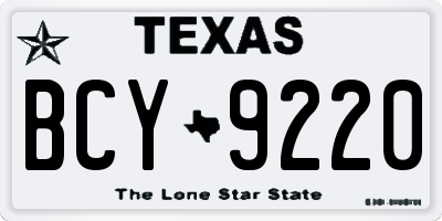TX license plate BCY9220