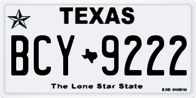 TX license plate BCY9222