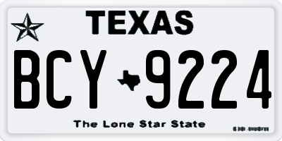 TX license plate BCY9224