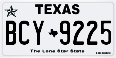 TX license plate BCY9225