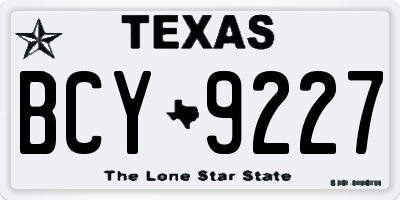 TX license plate BCY9227