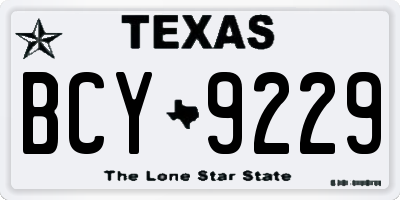 TX license plate BCY9229