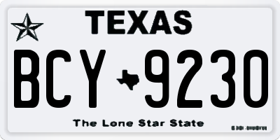 TX license plate BCY9230
