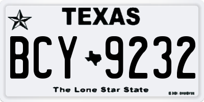 TX license plate BCY9232