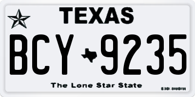 TX license plate BCY9235