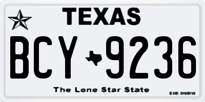 TX license plate BCY9236