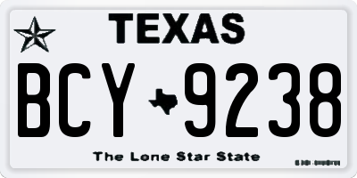 TX license plate BCY9238