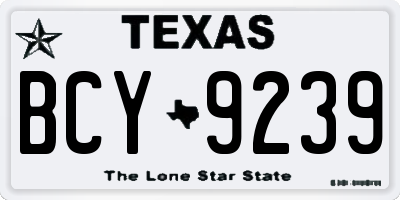 TX license plate BCY9239