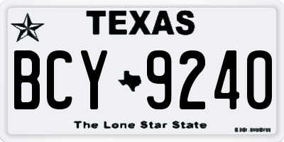 TX license plate BCY9240