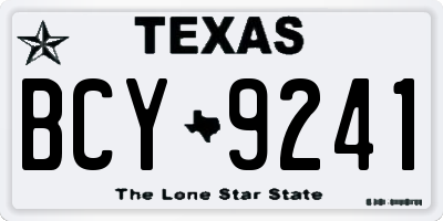 TX license plate BCY9241