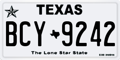 TX license plate BCY9242
