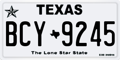 TX license plate BCY9245