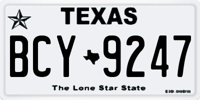 TX license plate BCY9247