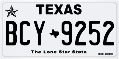 TX license plate BCY9252