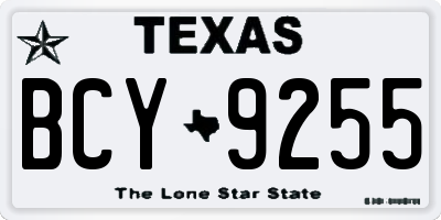 TX license plate BCY9255