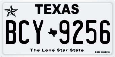 TX license plate BCY9256