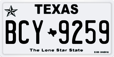 TX license plate BCY9259