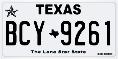 TX license plate BCY9261