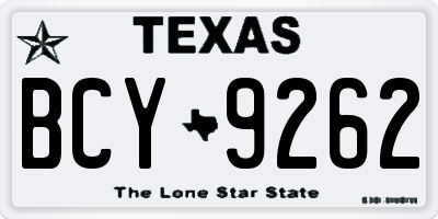 TX license plate BCY9262