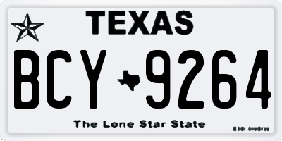 TX license plate BCY9264