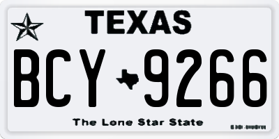 TX license plate BCY9266