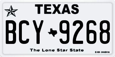 TX license plate BCY9268