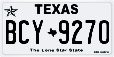 TX license plate BCY9270
