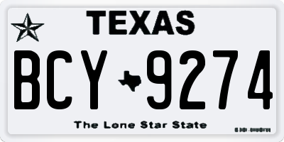 TX license plate BCY9274
