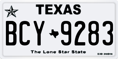 TX license plate BCY9283