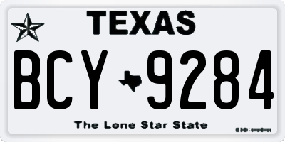 TX license plate BCY9284