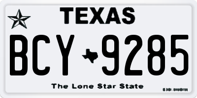 TX license plate BCY9285