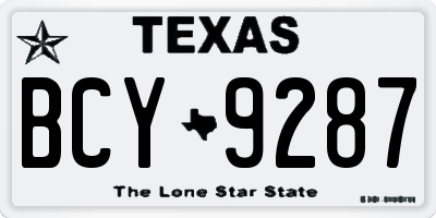 TX license plate BCY9287