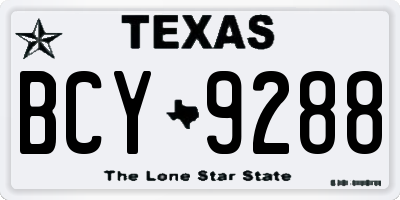 TX license plate BCY9288