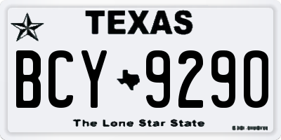 TX license plate BCY9290