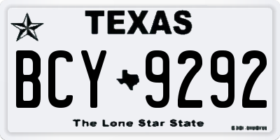 TX license plate BCY9292