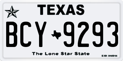 TX license plate BCY9293