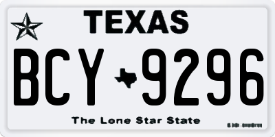 TX license plate BCY9296
