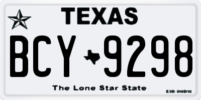 TX license plate BCY9298