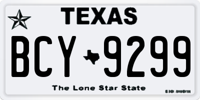 TX license plate BCY9299