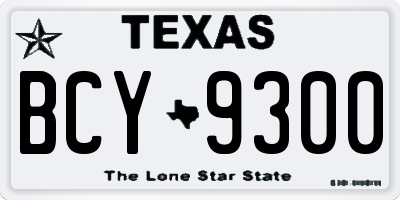 TX license plate BCY9300