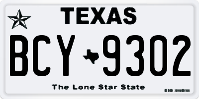 TX license plate BCY9302