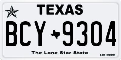 TX license plate BCY9304