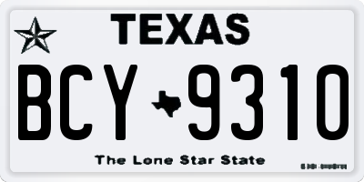 TX license plate BCY9310