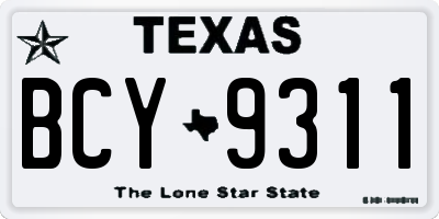 TX license plate BCY9311