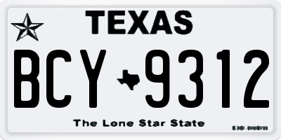 TX license plate BCY9312