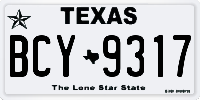 TX license plate BCY9317