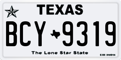 TX license plate BCY9319